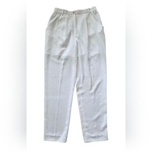 Leonard Sport Japan White High Waist Trousers‎ Elastic Back Womens M Luxury 90s